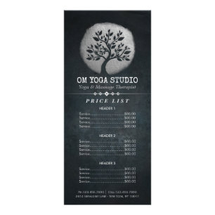 Yoga Meditation Instructor Silver Tree Preisliste Werbekarte