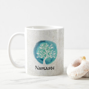 Yoga Meditation Instruktor Eleganter Aquarellbaum Kaffeetasse