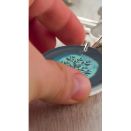 Yoga Meditation Instruktor Eleganter Aquarellbaum Schlüsselanhänger