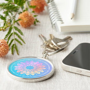 Yoga Meditation Instruktorin Rose Gold Foil Mandal Schlüsselanhänger