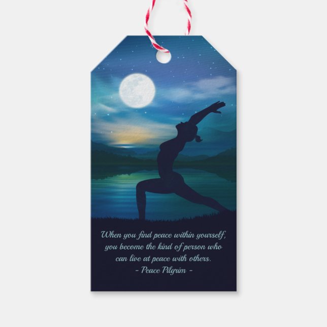 Yoga Meditation Lehrer Moon Salutation Pose Zitat Geschenkanhänger (Vorderseite)