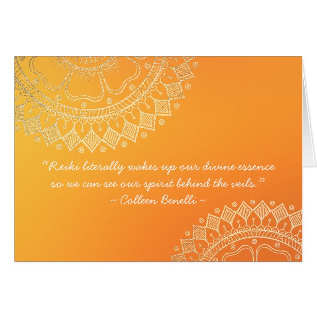 Yoga Meditation Lehrer Orange Gold Mandala Quotes (Vorderseite (Horizontal))