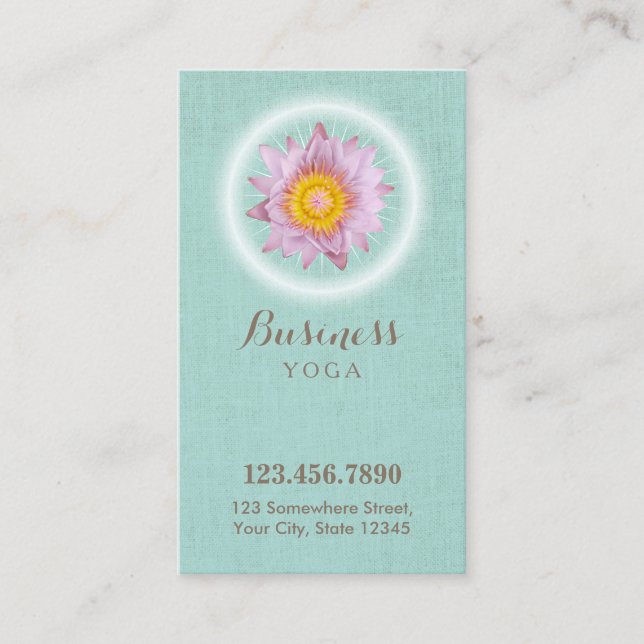 Yoga & Meditation Lotus Blume Mini Linen Loyalität Treuekarte (Vorderseite)