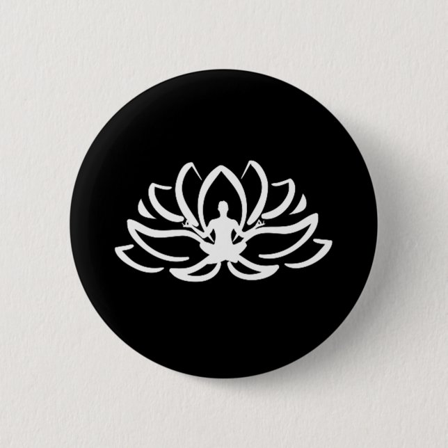 Yoga Meditation Lotus Button (Vorderseite)