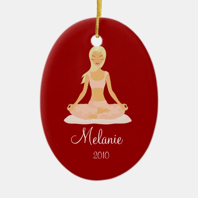 YOGA-MEDITATION personalisierte Keramik Ornament (Vorne)
