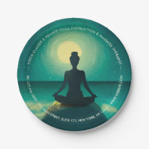 Yoga Meditation Pose auf Rock Full Moon Stars Nigh