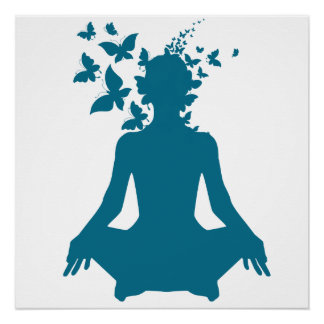 Yoga Meditation positive Energie Frieden Geist Poster