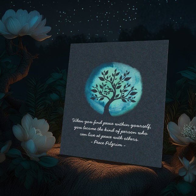 YOGA Meditation Quotes Eleganter Aquarellbaum Poster (Von Creator hochgeladen)