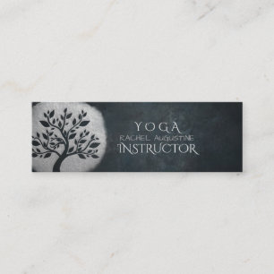 Yoga Meditation Reiki Instructor Black Silver Tree Mini Visitenkarte