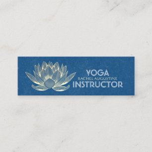YOGA Meditation Reiki Instructor Blue & Gold Lotus Mini Visitenkarte