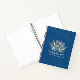 YOGA Meditation Reiki Instructor Blue & Gold Lotus Notizbuch