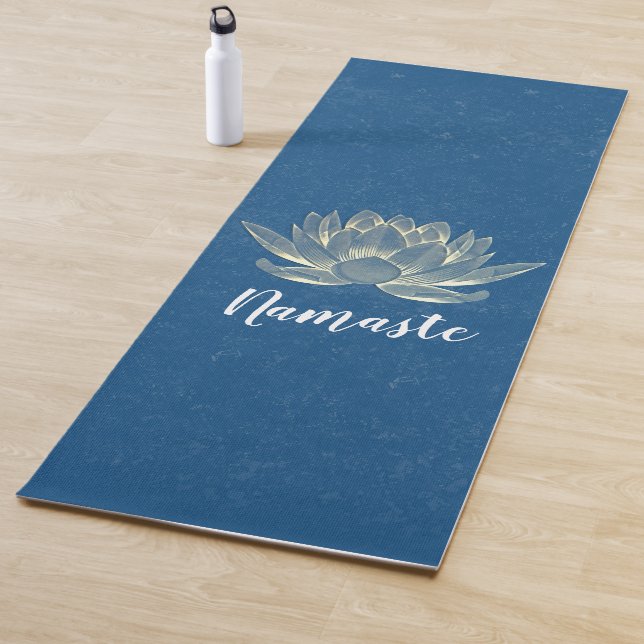 YOGA Meditation Reiki Instructor Blue & Gold Lotus Yogamatte (Beispiel)