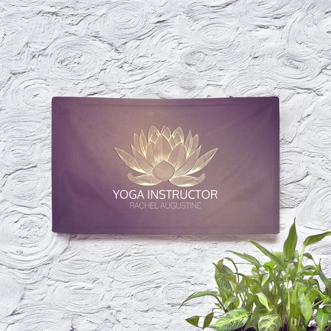 YOGA Meditation Reiki Instructor Lila Gold Lotus Banner (Von Creator hochgeladen)