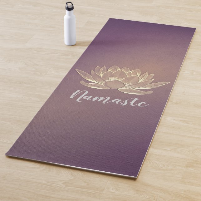 YOGA Meditation Reiki Instructor Lila Gold Lotus Yogamatte (Beispiel)