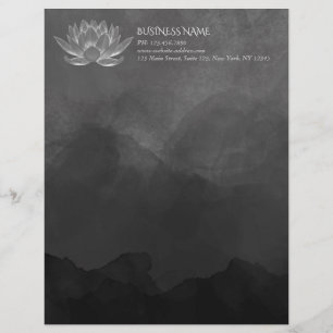 YOGA Meditation Reiki Instructor Schwarz-weiß Lotu Briefbogen