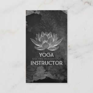 YOGA Meditation Reiki Instructor Schwarz-weiß Lotu Terminkarte