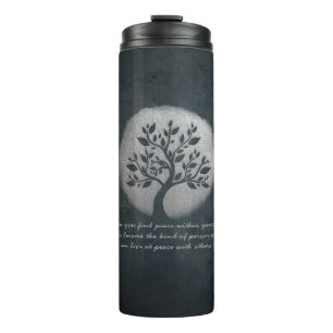 Yoga Meditation Reiki Instructor Silver Tree Zitat Thermosbecher