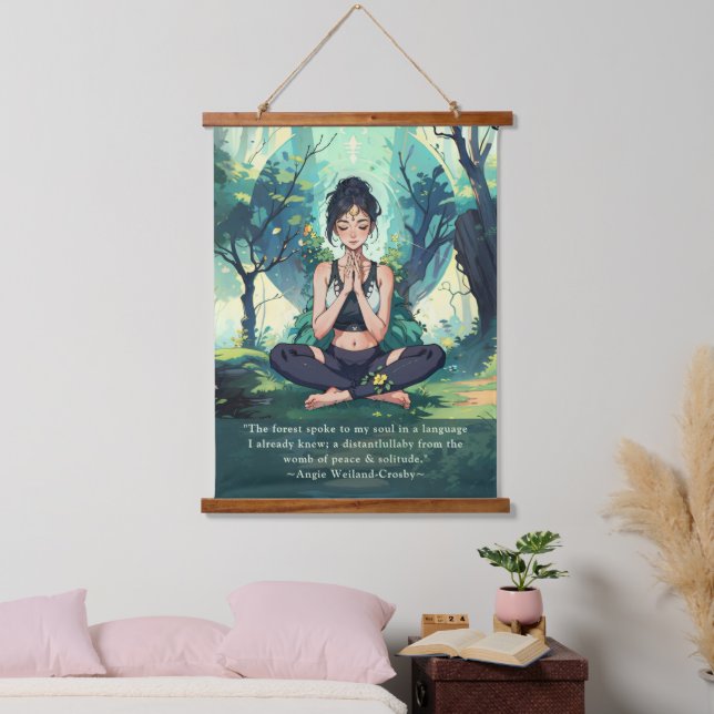 Yoga Meditation Reiki Master Quotes Wandteppich Mit Holzrahmen (Schlafzimmer)