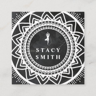 Yoga   Meditation Retreat   Mandala Quadratische Visitenkarte