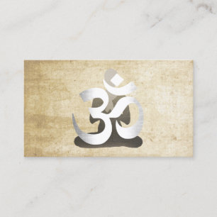 Yoga & Meditation Silber Om Symbol Vintage Visitenkarte