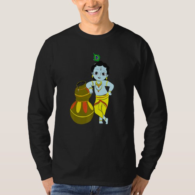 Yoga Meditation Spiritual Hindu God Krishna T-Shirt (Vorderseite)