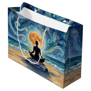 Yoga-Meditation Sternenhimmel Mond Ozean Strand Große Geschenktüte