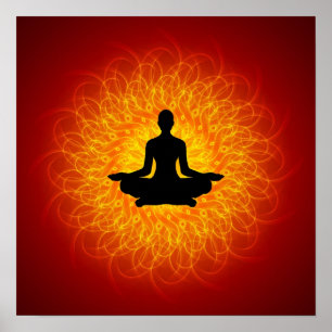 Yoga - Meditation über Mandala Poster