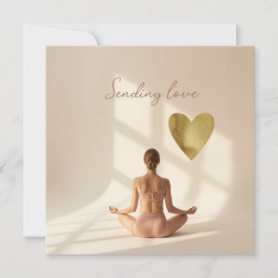 Yoga-Meditation Valentinstagskarte Liebe sendend Karte