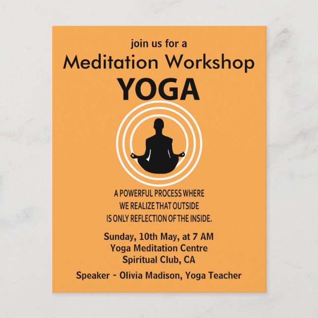 Yoga Meditation Workshop Yoga Wellness Flyer (Vorne)