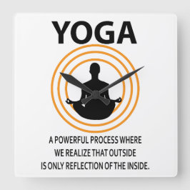 Yoga Meditation Yoga Quadratische Wanduhr