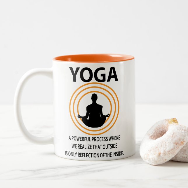 Yoga Meditation Yoga Zweifarbige Tasse (Mit Donut)