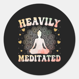 Yoga-Meditation Yogi - Tief meditierte Zen-Yoga  Runder Aufkleber