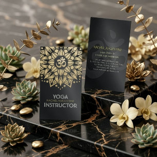 Yoga-Meditationslehrer Gold Mandala Om Symbol Visitenkarte