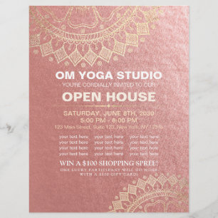Yoga-Meditationslehrer Gold Mandala Open House Flyer