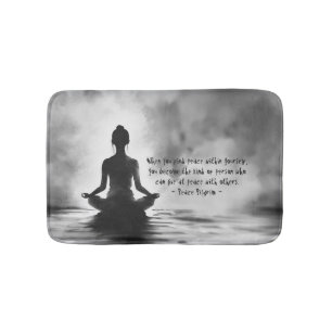 Yoga-Meditationslehrer Lotus-Pose Tintenmalerei Badematte