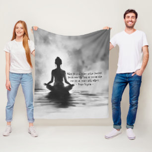 Yoga-Meditationslehrer Lotus-Pose Tintenmalerei Fleecedecke