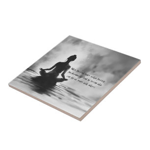 Yoga-Meditationslehrer Lotus-Pose Tintenmalerei Fliese