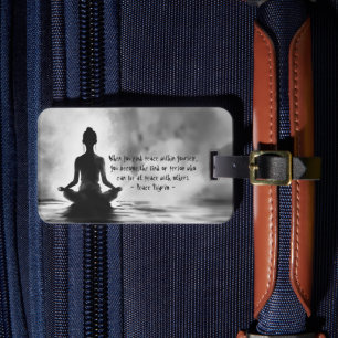 Yoga-Meditationslehrer Lotus-Pose Tintenmalerei Gepäckanhänger