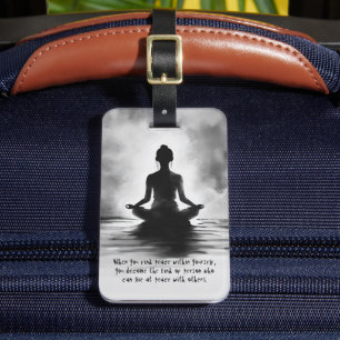 Yoga-Meditationslehrer Lotus-Pose Tintenmalerei Gepäckanhänger