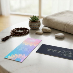 Yoga-Meditationslehrer Rose Blue Gold Mandala Mini Visitenkarte