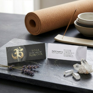 Yoga-Meditationspose OM-Symbol Modern Schwarz & Go Mini Visitenkarte