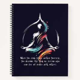 Yoga Medizin Instruktor Lotus Pose Pinselstrich Notizbuch