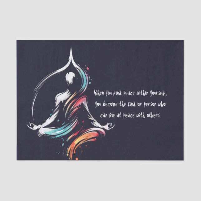 Yoga Medizin Instruktor Lotus Pose Pinselstrich Seidenpapier (Vorderseite)