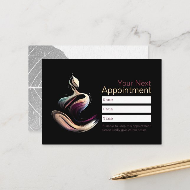 Yoga Medizin Instruktor Lotus Pose Pinselstrich Terminkarte (Vorderseite/Rückseite Beispiel)