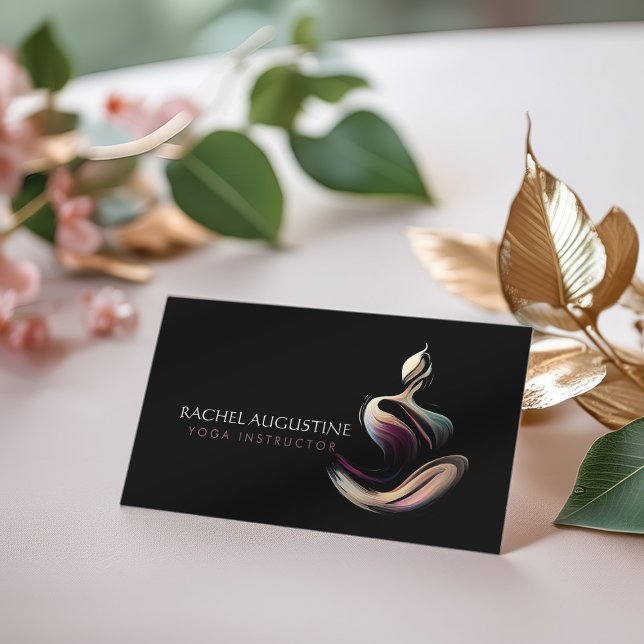 Yoga Medizin Instruktor Lotus Pose Pinselstrich Visitenkarte (Von Creator hochgeladen)