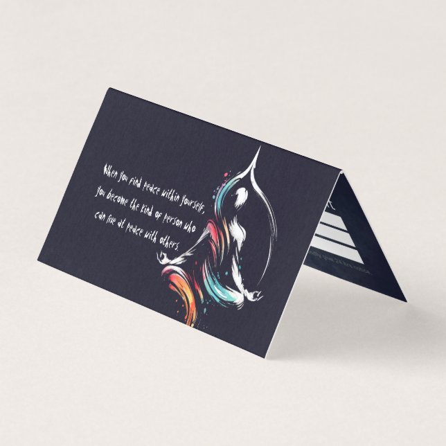 Yoga Medizin Instruktor Lotus Pose Pinselstrich Visitenkarten (Vorderseite)