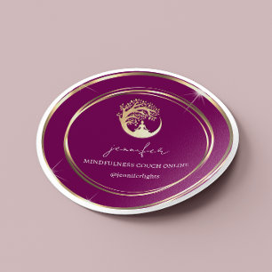 Yoga Mindfulness Therapist Couch Online Marsala Runder Aufkleber