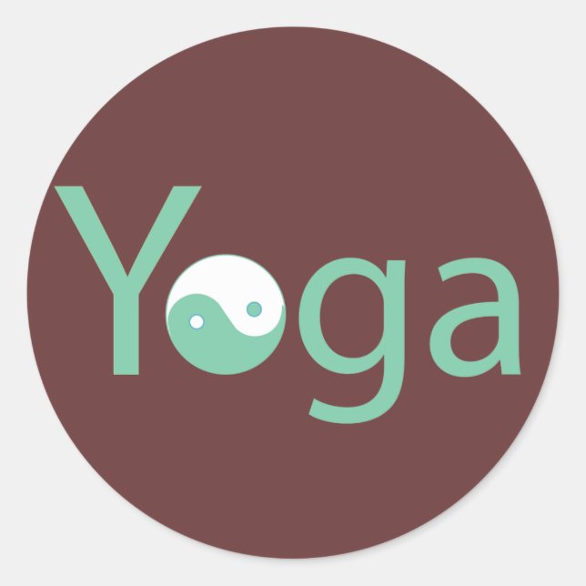Yoga mit Yin Yang Runder Aufkleber (Vorderseite)
