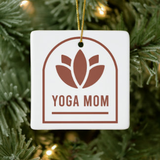 Yoga mom yogi mother lotus flower boho aesthetic keramikornament