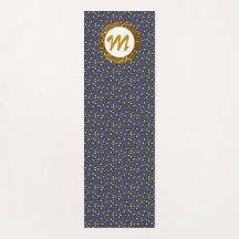 Yoga Monogram Gold Glitzer Blue